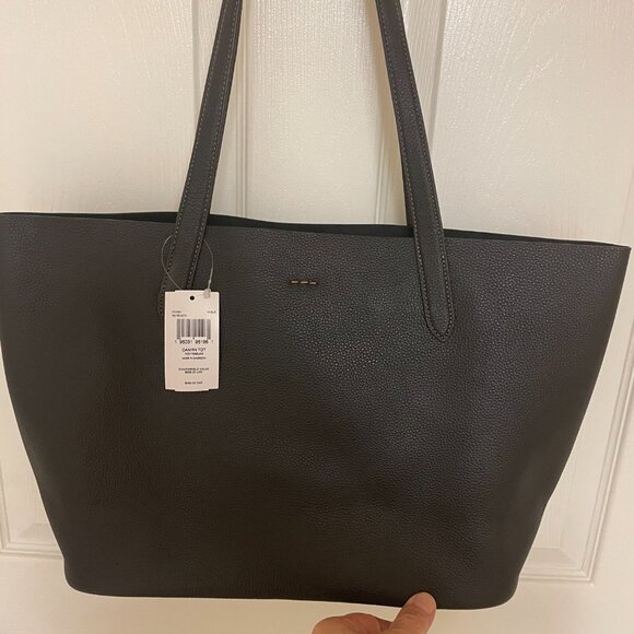 COACH CC050 Pebble Leather CAMERON Large Tote Shoulder Bag ~ BLACK ~ CC050 - Picture 3 of 9